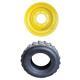 One 12-Ply 12 x 16.5 Tire with Yellow Rim Fits CAT-Fits JD-Fits New Holland Skid S