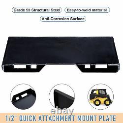 Quick Attachment Mount Plate Kubota Bobcat Skid Steer Grade 50 Steel 1/2