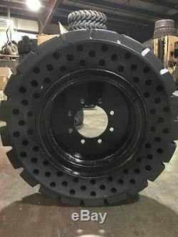 SOLID SKID STEER TIRES AND RIM 30x10-16 L-4 CONTENDER SOLID TIRE 10-16.5 BOBCAT