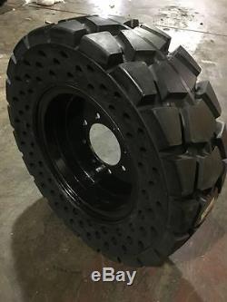 SOLID SKID STEER TIRES AND RIM 30x10-16 L-4 CONTENDER SOLID TIRE 10-16.5 BOBCAT