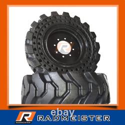 Set of 4 Solid Skid Steer Tires 10x16.5 for Bobcat CAT John Deere New Holland
