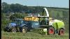 Silaging With Claas Chopper And Rake Tractor New Holland Too